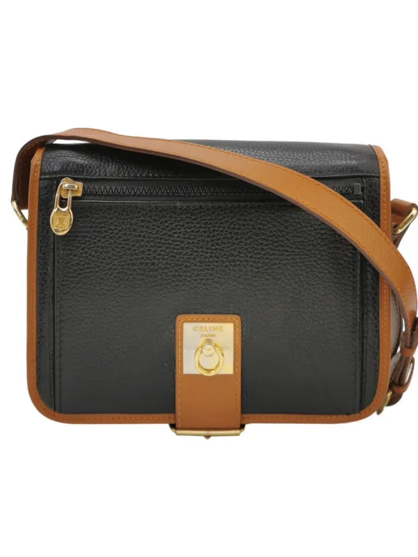 Винтажная сумка Celine Colorblock Calfskin Logo Crossbody