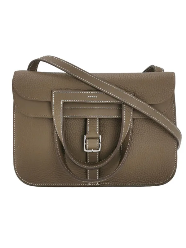 Винтажная сумка Hermès Halzan 25 TC 18 etoupe B