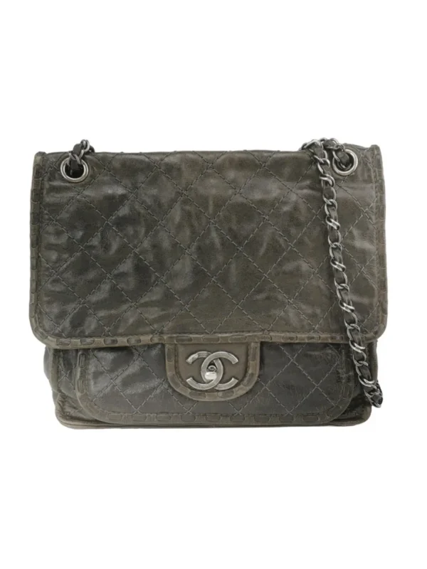 Chanel Quilted Waxed Calfskin CC Shoulder Bag