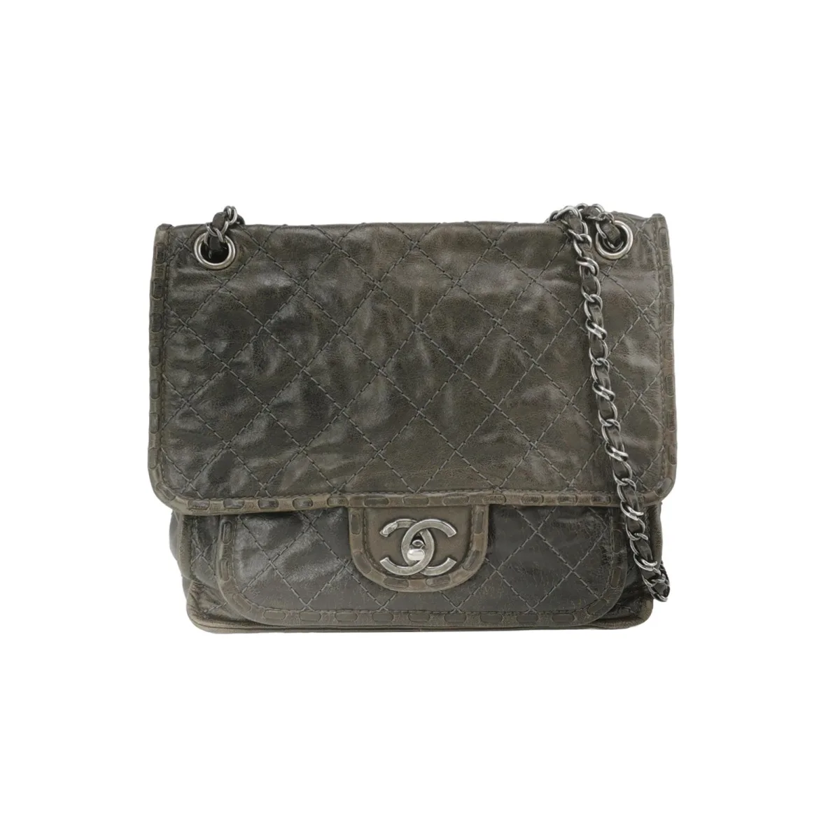 Chanel Quilted Waxed Calfskin CC Shoulder Bag (Шанель) — фото 1