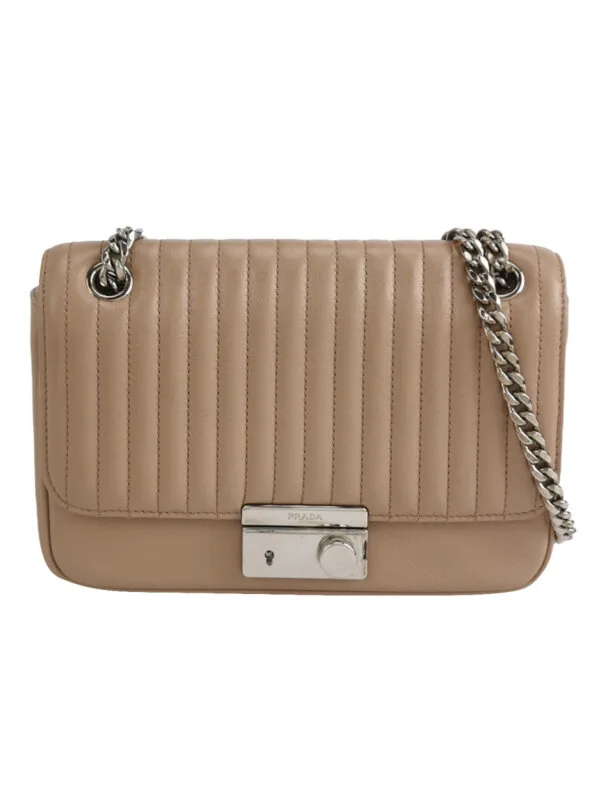 Prada Calfskin Logo Shoulder Bag
