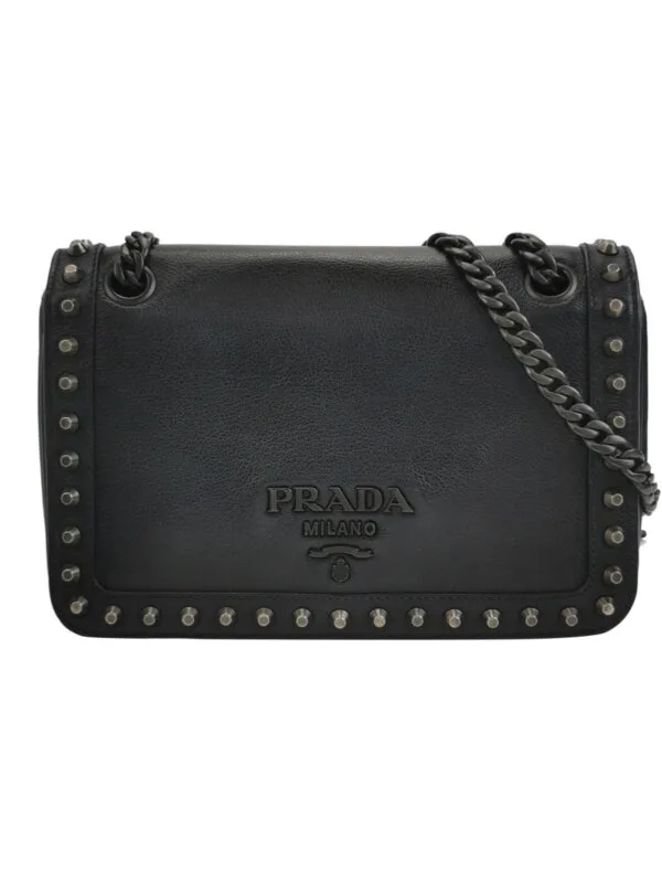 Prada Calfskin Logo Shoulder Bag