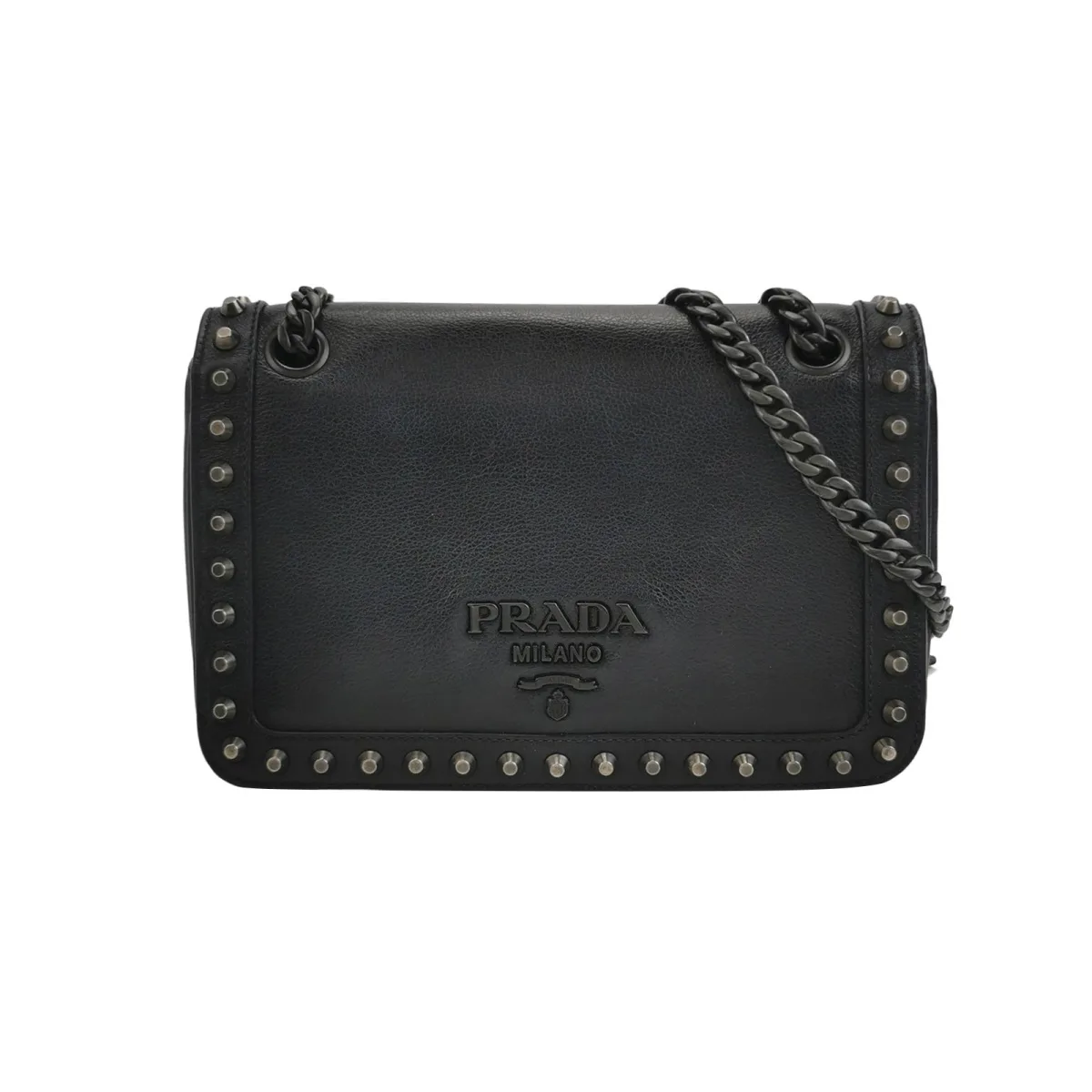Prada Calfskin Logo Shoulder Bag — фото 1