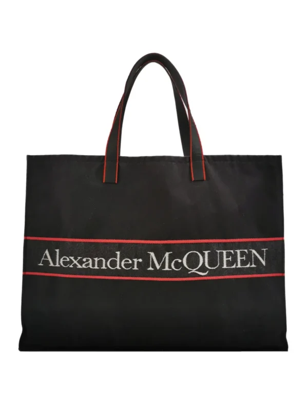 Винтажная сумка Alexander McQueen Canvas Logo Shoulder Bag
