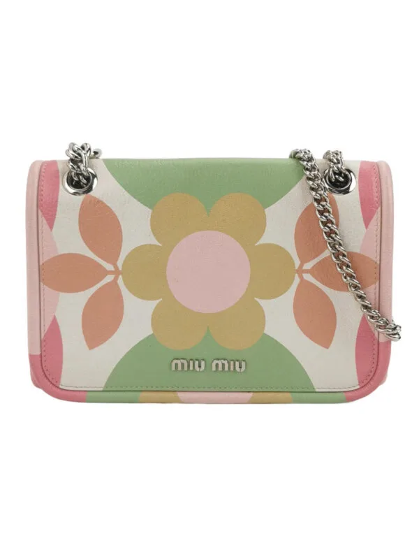Miu Miu Colorblock Lambskin Logo Shoulder Bag