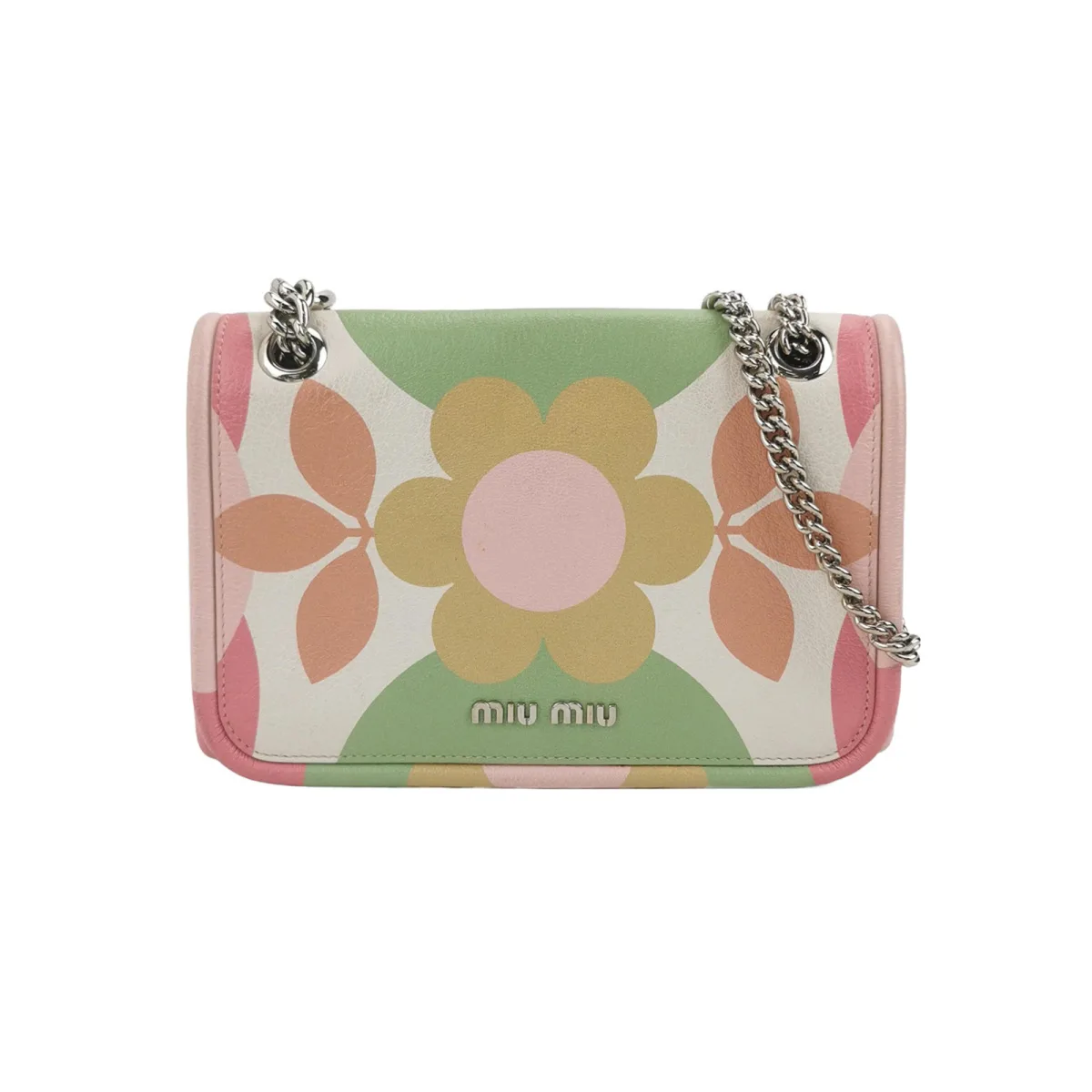 Miu Miu Colorblock Lambskin Logo Shoulder Bag — фото 1