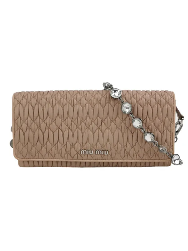 Винтажная сумка Miu Miu Lambskin Logo Shoulder Bag