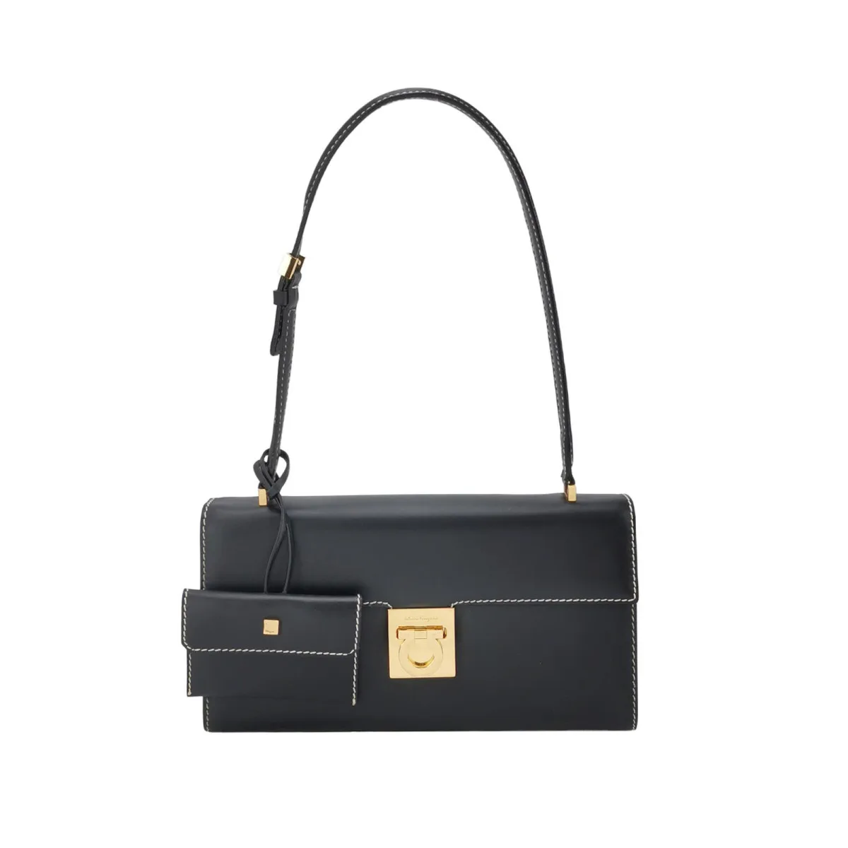 Ferragamo Calfskin Logo Shoulder Bag — фото 1