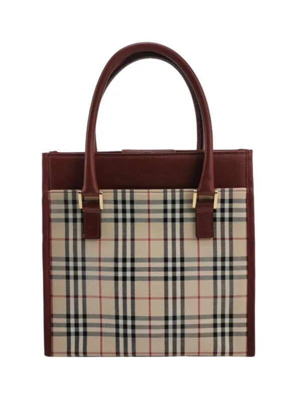 Винтажная сумка Burberry Colorblock Calfskin Logo Handbag
