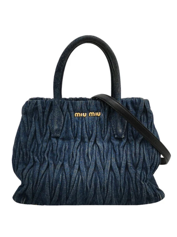 Miu Miu Lambskin Logo Shoulder Bag