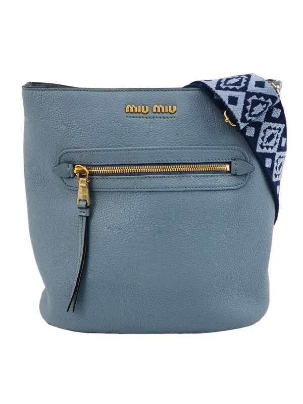 Miu Miu Lambskin Logo Shoulder Bag