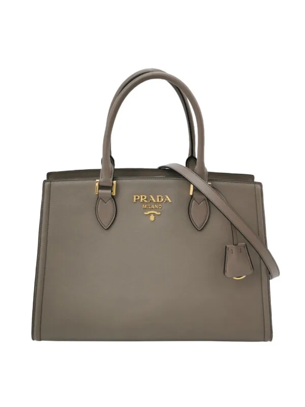 Prada Calfskin Logo Shoulder Bag