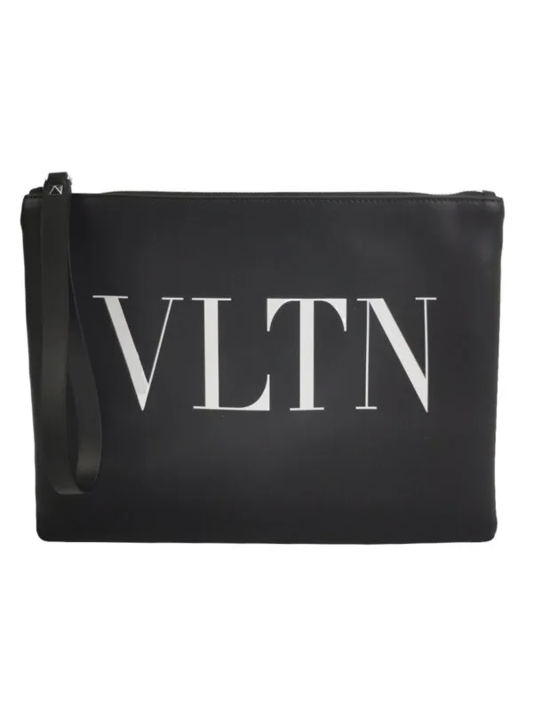 Valentino Garavani Calfskin Logo Clutch