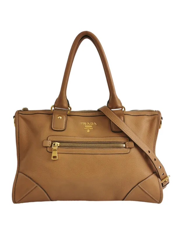 Prada Calfskin Logo Shoulder Bag