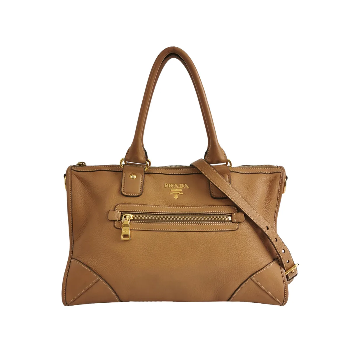 Prada Calfskin Logo Shoulder Bag — фото 1