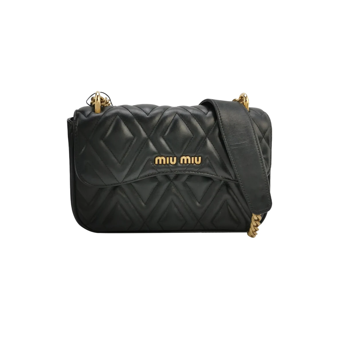 Miu Miu Quilted Calfskin Logo Crossbody — фото 1