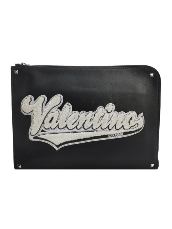 Винтажная сумка Valentino Garavani Colorblock Calfskin Logo Clutch