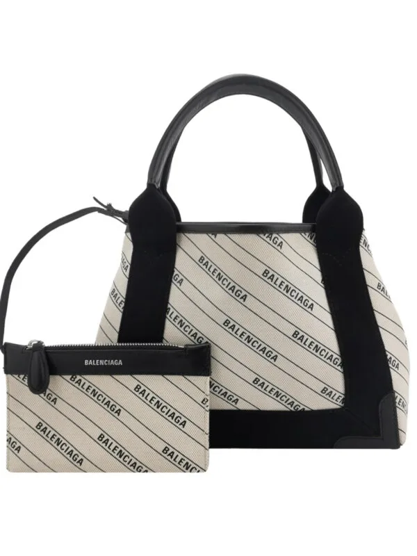 Винтажная сумка Balenciaga Navy Cabas Logo