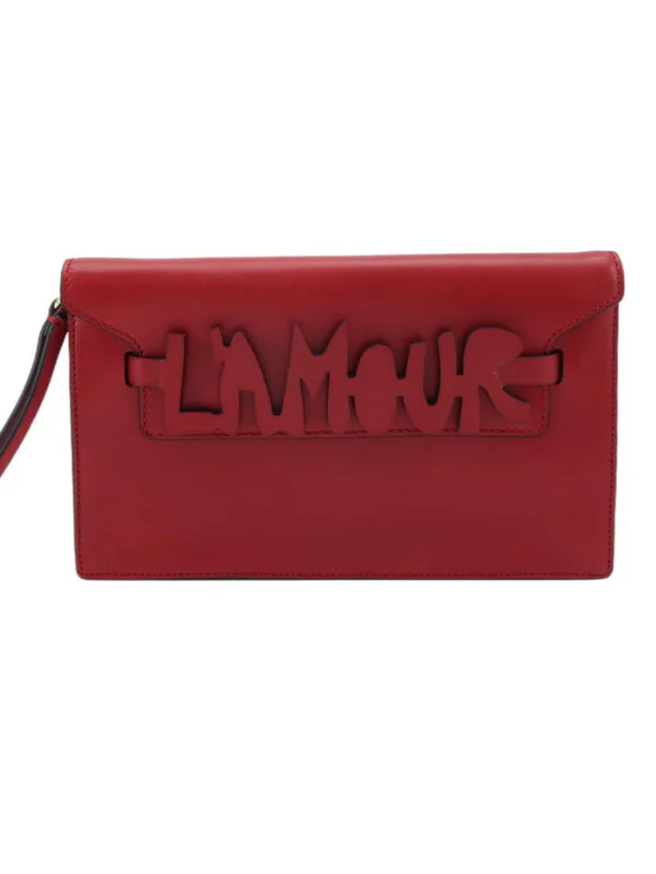 Винтажная сумка Valentino Garavani Lambskin Logo Clutch