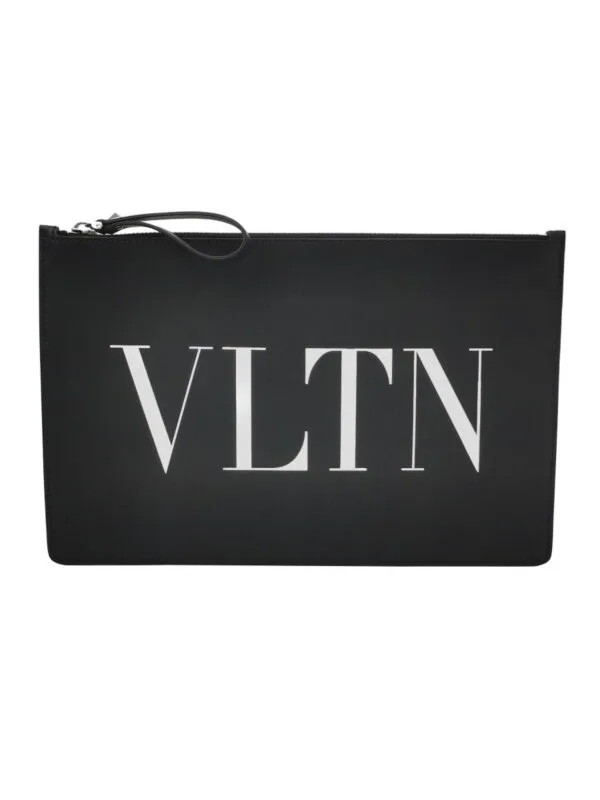 Винтажная сумка Valentino Garavani Calfskin Logo Clutch