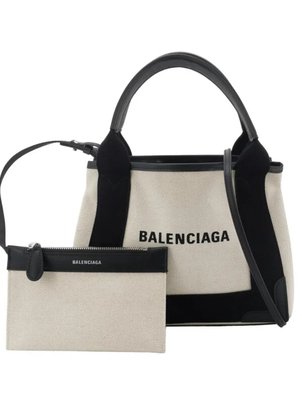 Balenciaga Navy Cabas Logo