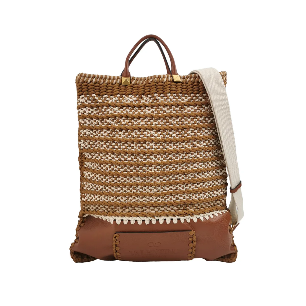 Valentino Garavani Woven Calfskin Logo Shoulder Bag — фото 1