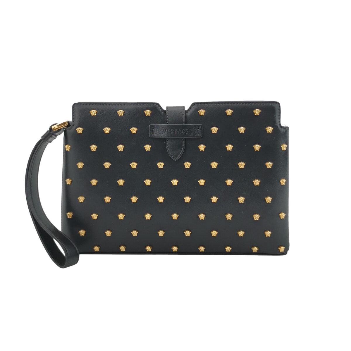 Versace Printed Calfskin Logo Clutch — фото 1