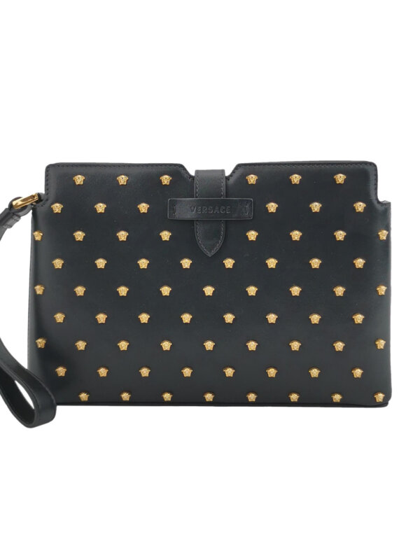Винтажная сумка Versace Printed Calfskin Logo Clutch