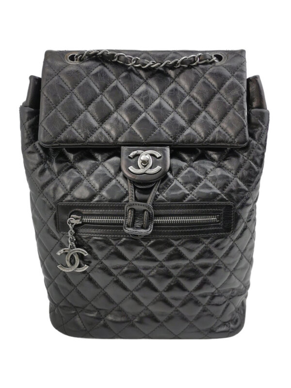Chanel Quilted Waxed Calfskin CC Backpack (Шанель)