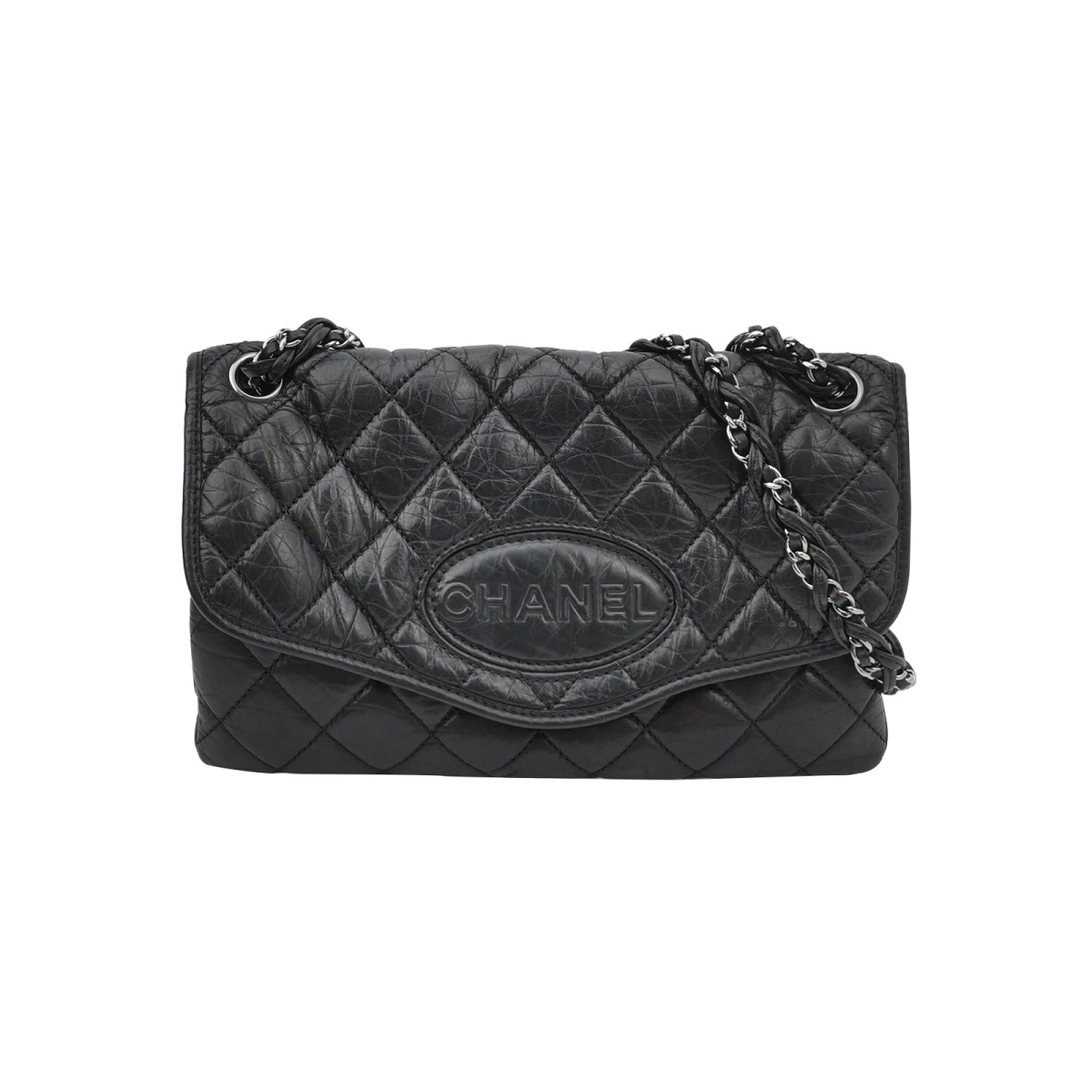 Chanel Quilted Waxed Calfskin Logo Shoulder Bag (Шанель) — фото 1