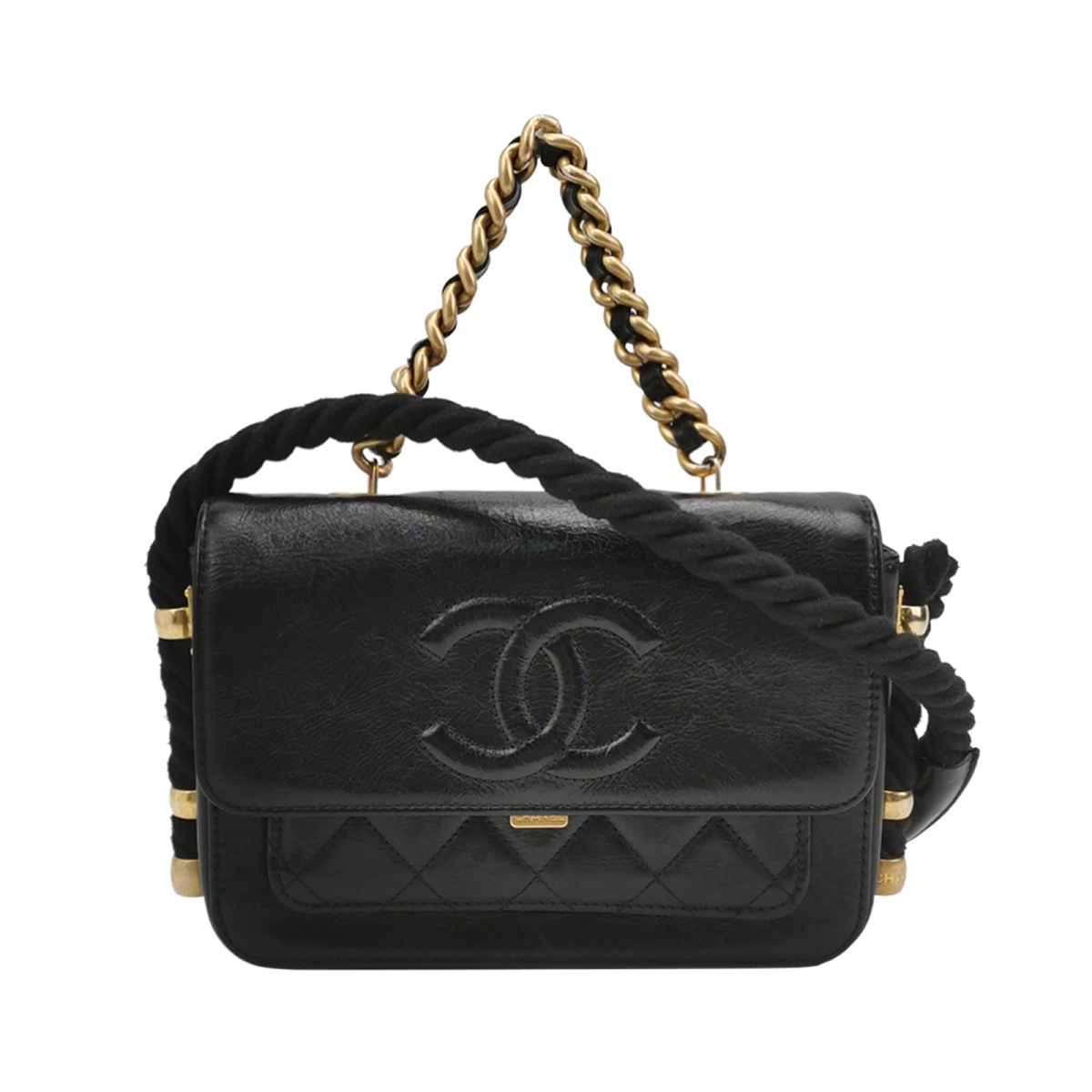 Chanel Quilted Waxed Calfskin CC Shoulder Bag (Шанель) — фото 1