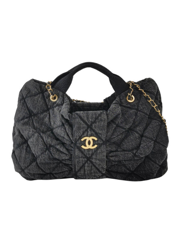 Chanel Quilted Canvas CC Shoulder Bag (Шанель)